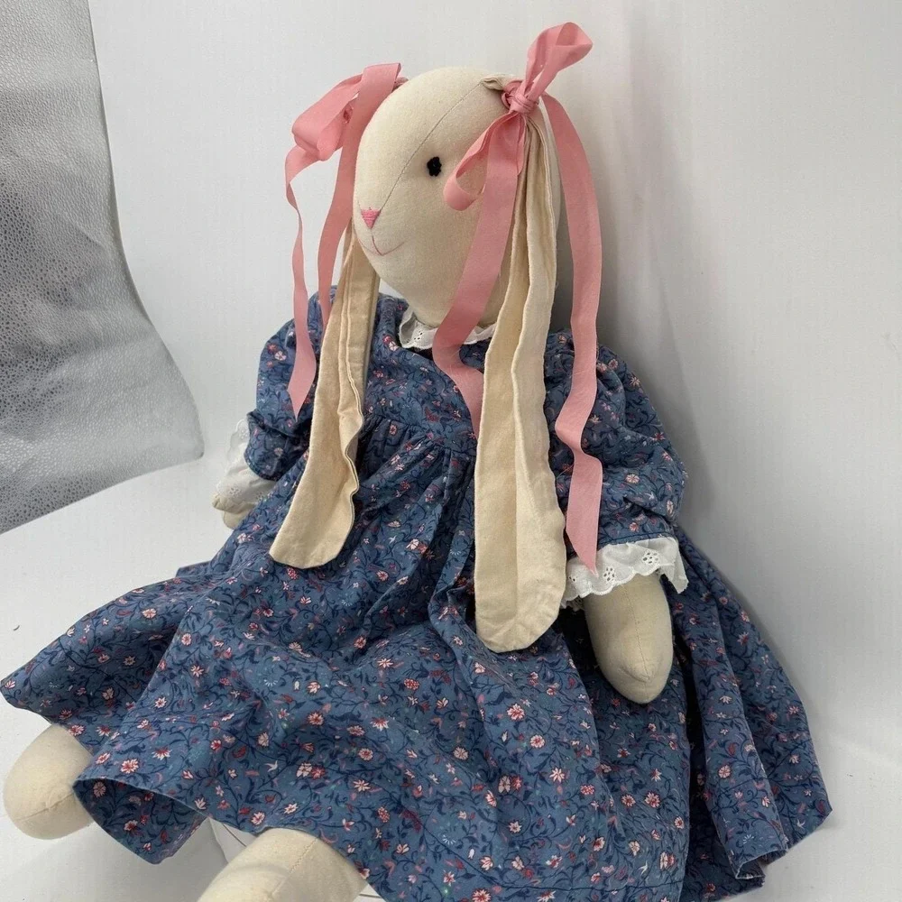 Vintage Handmade Large Bunny in Sweet Dress